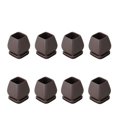 With Thick Wrap Felt Pads Chair Foot Cover Non-slip Reduce Noise Chair Leg Floor Protector TPE Dark Brown