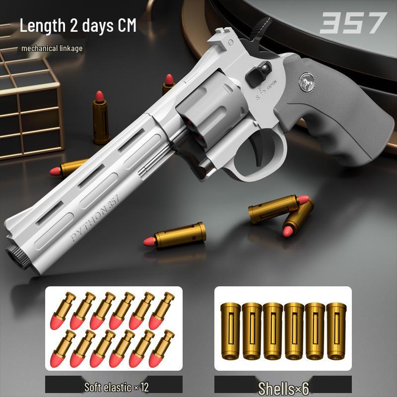 ZP-5 Kids' Rapid-Fire Revolver Soft Bullet Toy Gun with Linkage Blowback