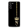 Diamantkrone Buchstaben Buchstaben Handyhülle Für Samsung Galaxy S24 S23 Ultra S22 S21 S20 FE 5G S10 S10E S9 Plus S8 Weiche Schwarze Hülle
