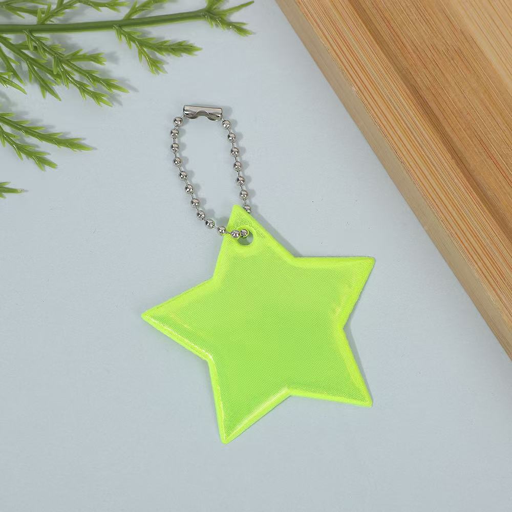 10 Pack Fluorescent Yellow Keychains with Key Rings for Keys and Bags