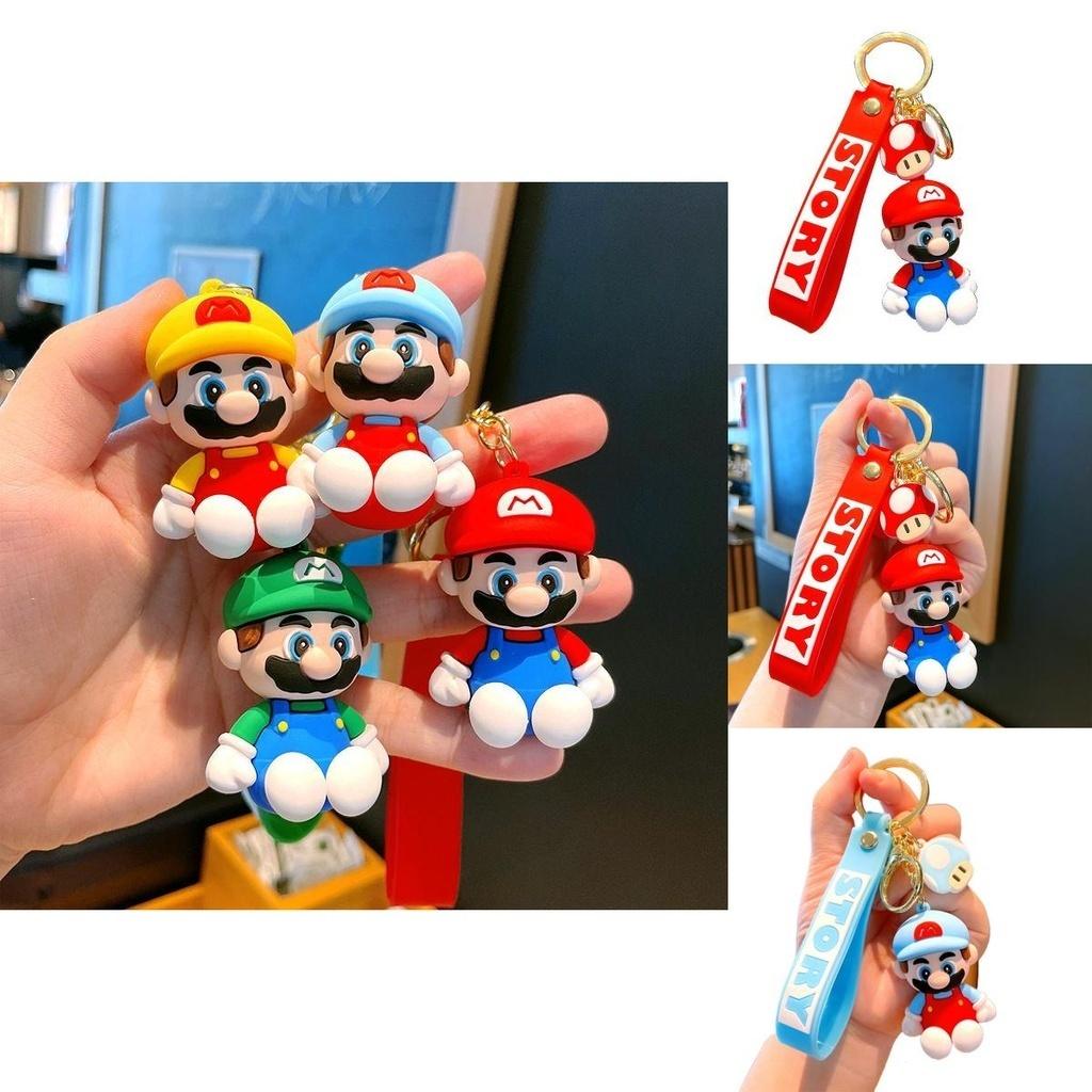 Super Mario Keychain Toy Bag Pendant Doll Kids Gifts Decorate Soft Glue Alloy