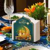 Wooden Eid Mubarak Tissue Box Decorative Large Capacity Tissue Storage Box Anti-slip Tissue Dispenser Eid Al Fitr Celebration