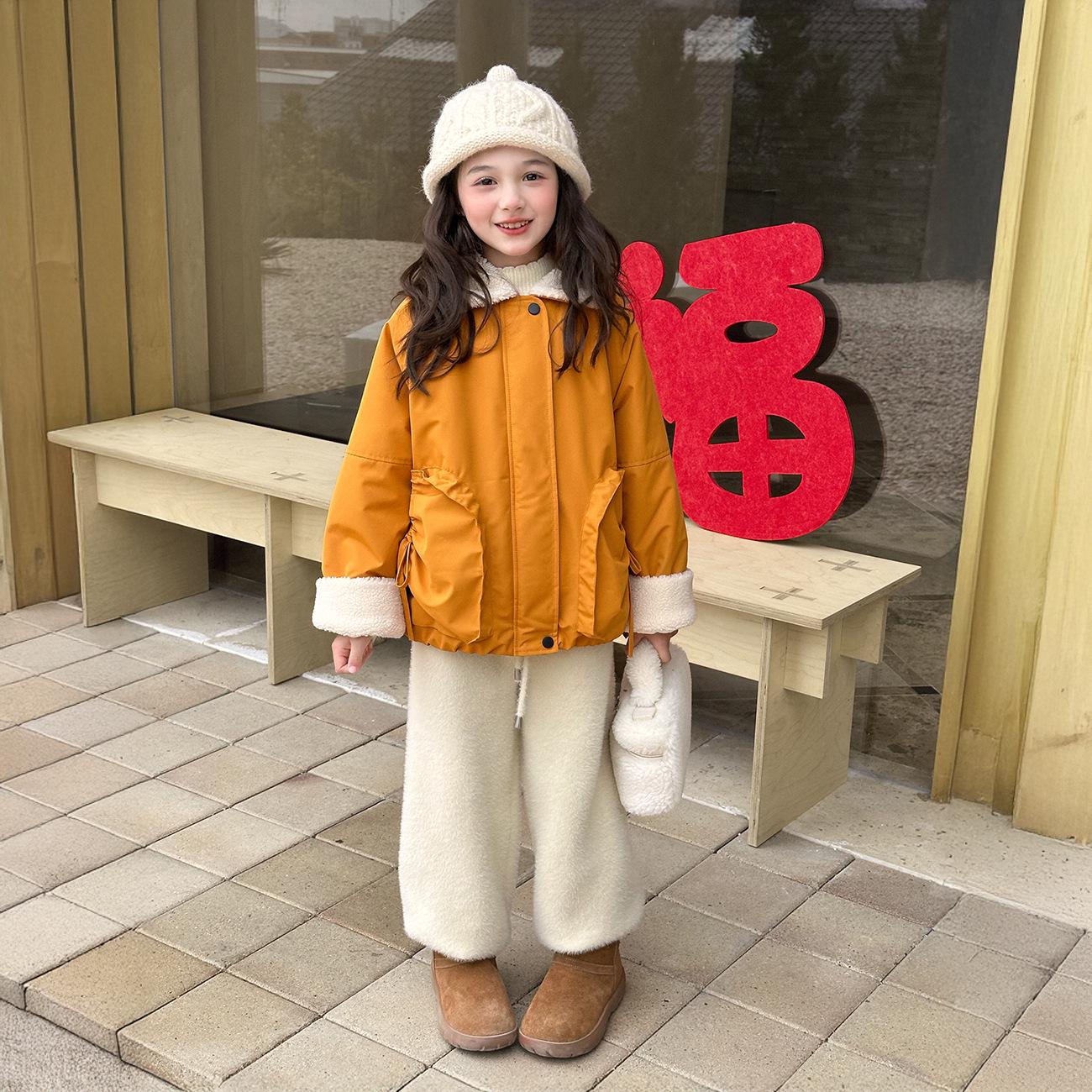 Девичьи джоггеры Yuchen - Новинки Зима 2025: Уютные, Повседневные, Длинные штаны для детей 100 бежевый