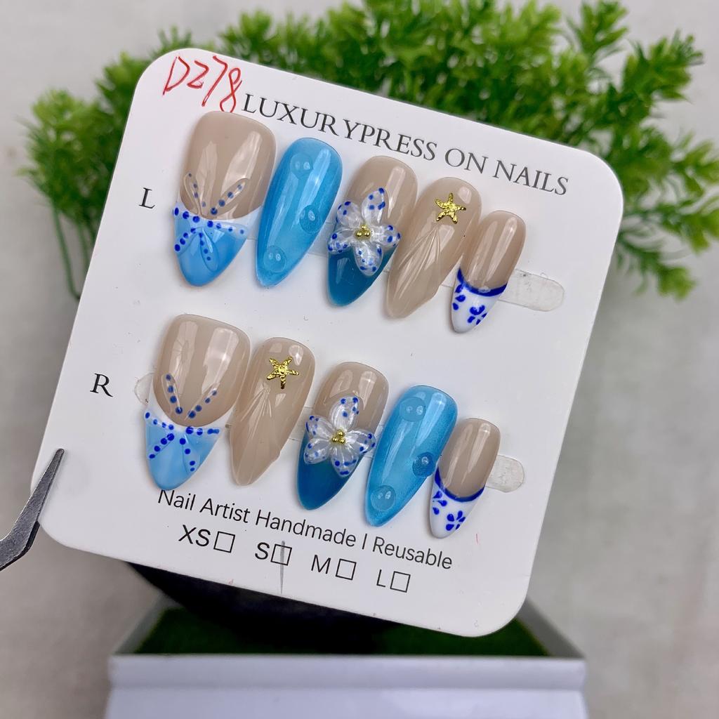 Handmade Armor European and American Wind Ice Through Shell Three-dimensional Carved Cat's Eye Almond Nail Removable Manicure