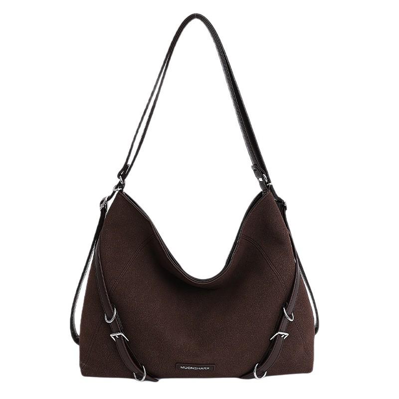 Multifunktionaler Damen-Crossbody-Rucksack aus Wildleder - Großes Fassungsvermögen, Lässiger Stil für Herbst/Winter 2025