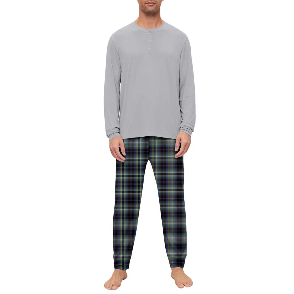 Herren-Pyjama-Set, Langarm und lange Hose, zweiteilig