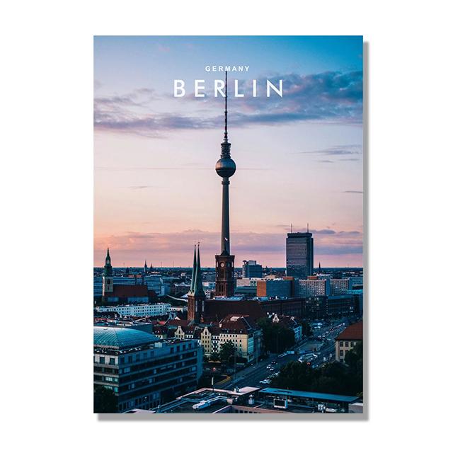 

Памятный плакат «Современное путешествие в Германию», знаменитый городской пейзаж, картина на холсте, настенное искусство, домашний декор 21x30cm No Framed