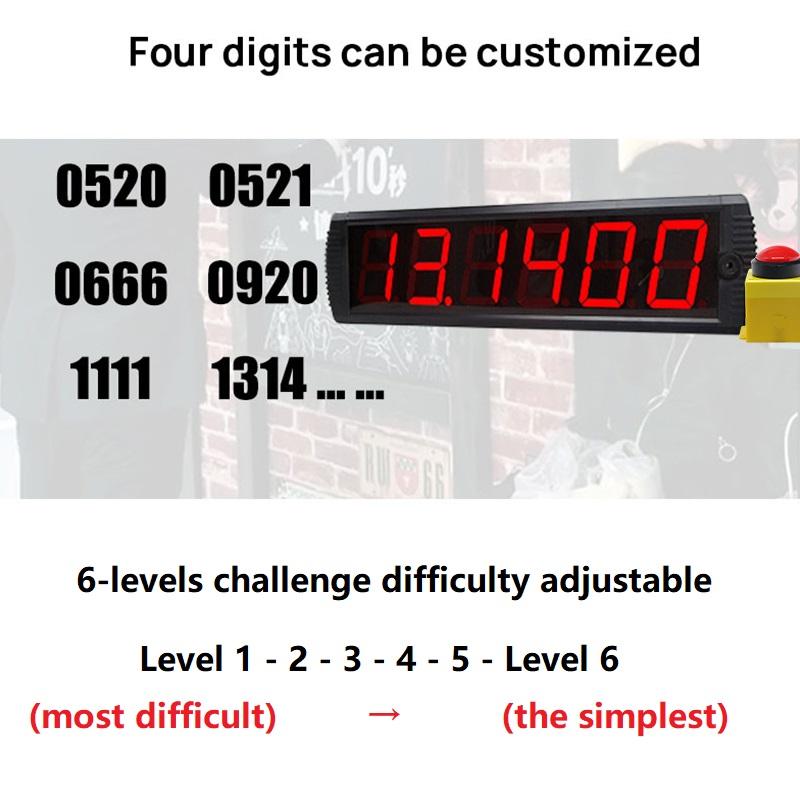 GANXIN Push Button 10 Second Reaction Clock Digital LED Challenge Game Timer for Restaurant Store Discount Free Meal Activities