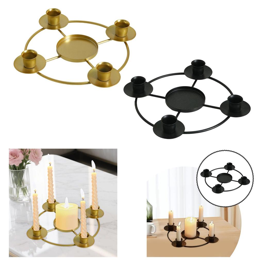 Romantic Dinner Candle Cup European Iron Candlestick Elegant Centerpiece Candle Holder for Party and Weddings