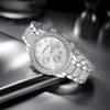 Fashion Unisex Diamond Watches Luxury Men and Women Calendar Quartz Clock Rose Gold Silver Stainless Steel Watch