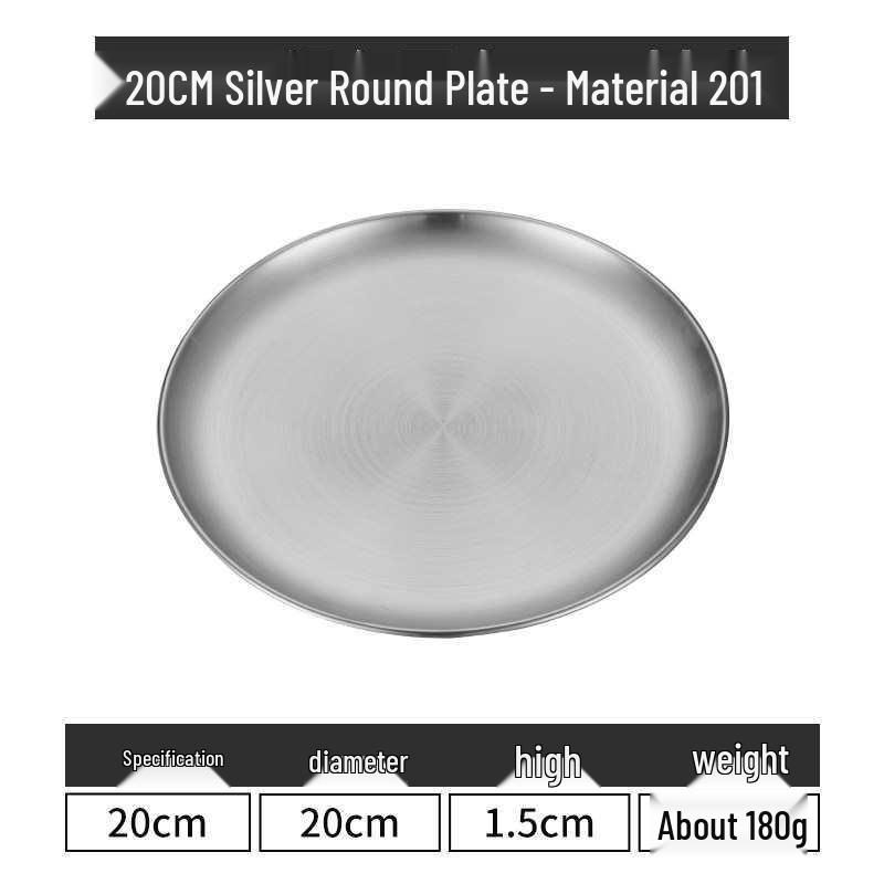 Gold Round 304 Stainless Steel Korean BBQ and Cake Tray