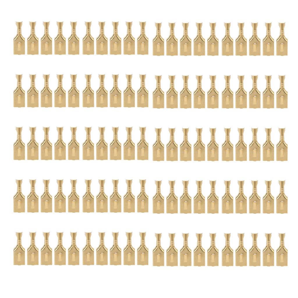 100 Stück Flachstecker Quadratischer Messingstecker Steckverbinder Klemme 7,8 mm