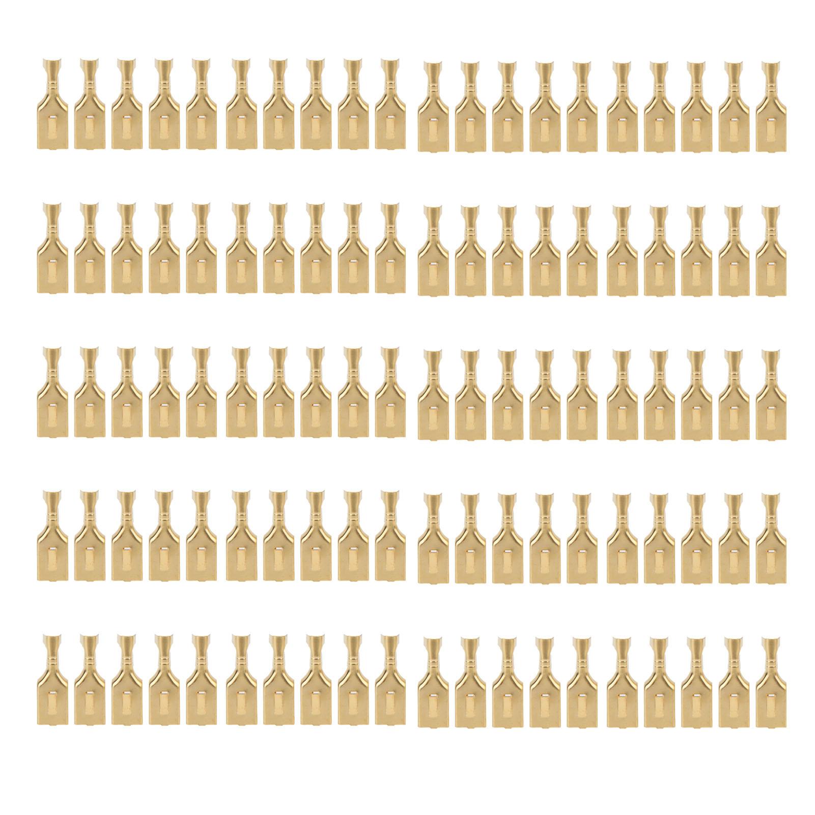 

100 Pcs Blade Connector Square Brass Plug and Pull Type Connector Terminal 7.8mm