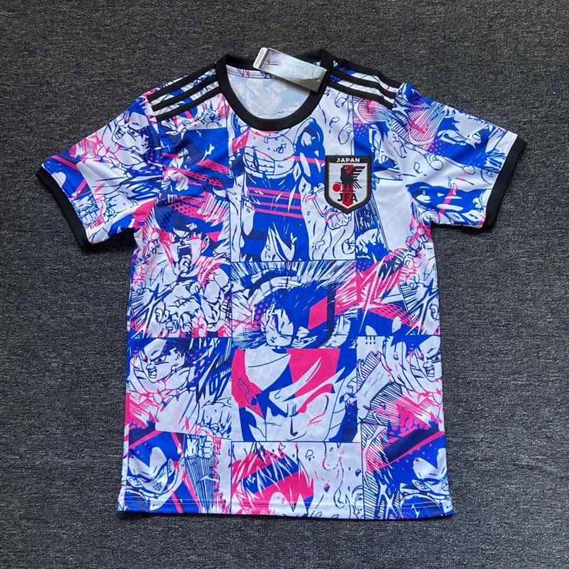 Kurzärmeliges Fußballtrikot inspiriert von der japanischen Nationalmannschaft Anime-Kollaboration Dragon Ball One Piece Naruto
