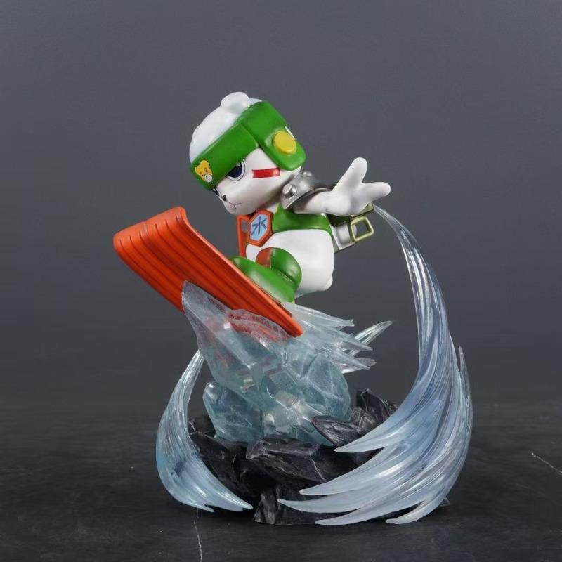 Digimon Frontier Polar Bearmon Gk Snowboarding Figure Pvc Painted Anime Statue Car Desktop Ornament Gift For Anime Fans