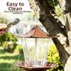 Large Capacity Garden Bird Food Tray 3-Compartment Hummingbird Feeder  Backyard