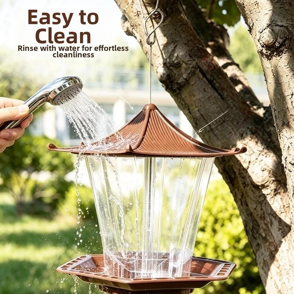 Large Capacity Garden Bird Food Tray 3-Compartment Hummingbird Feeder  Backyard
