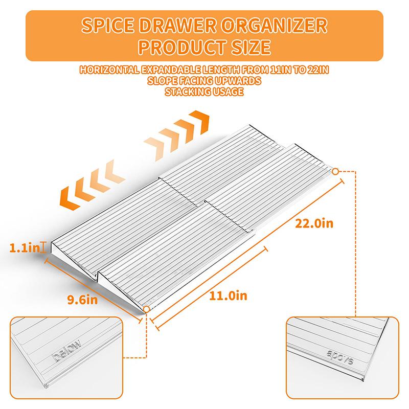 Kitchen Drawer Seasoning Bottle Storage Rack Stepped Style Multiple Layers Cabinet Organizer Adjustable Spice Jars Display Stand