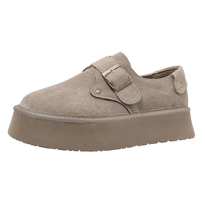 Real Fur Integrated Snow Boots Women's Fleece Thickened Boken Shoes Platform Winter Women's Shoes 2025 New Loafers Cotton Shoes