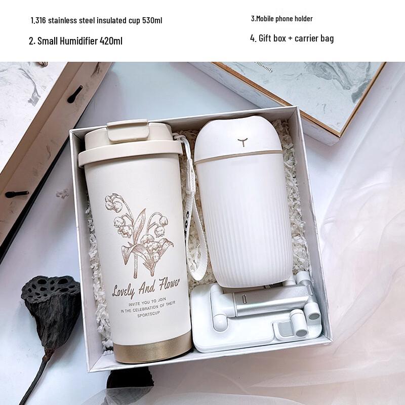 Stainless Steel Thermos & Humidifier Business Travel Gift Set