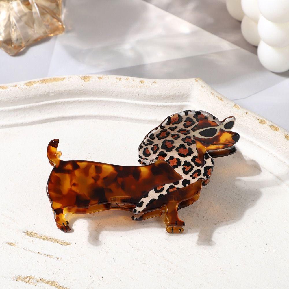 Large Sausage Dog Hair Clip Animals Acetate Grab Clip Cute Cartoon Hairpin Korean Style Headwear