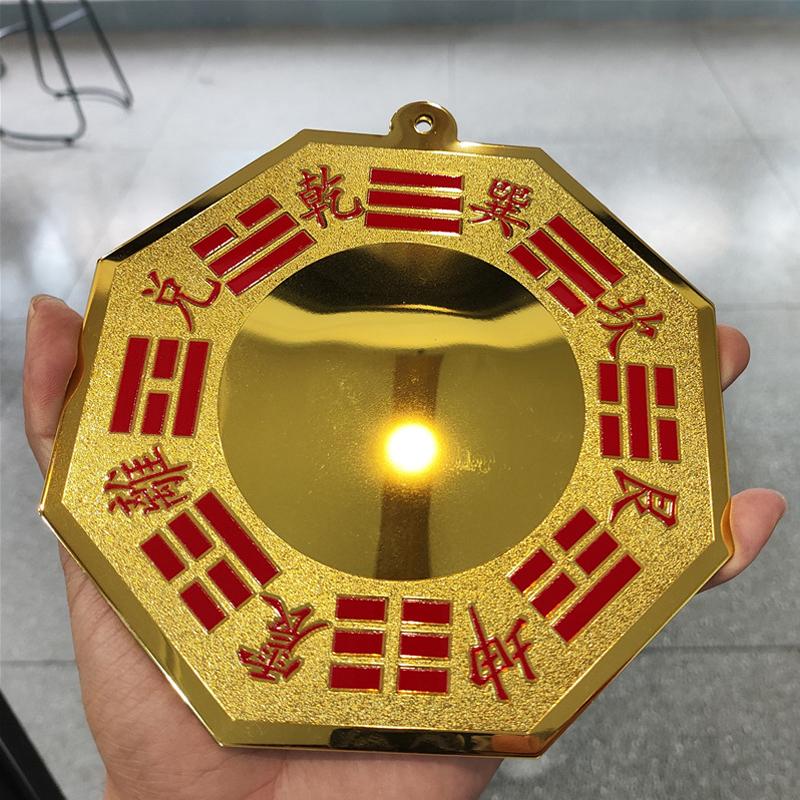 Chinese Handmade Brass Bagua Convex Mirror Feng Shui Protection Pendant for New Home Housewarming Gift