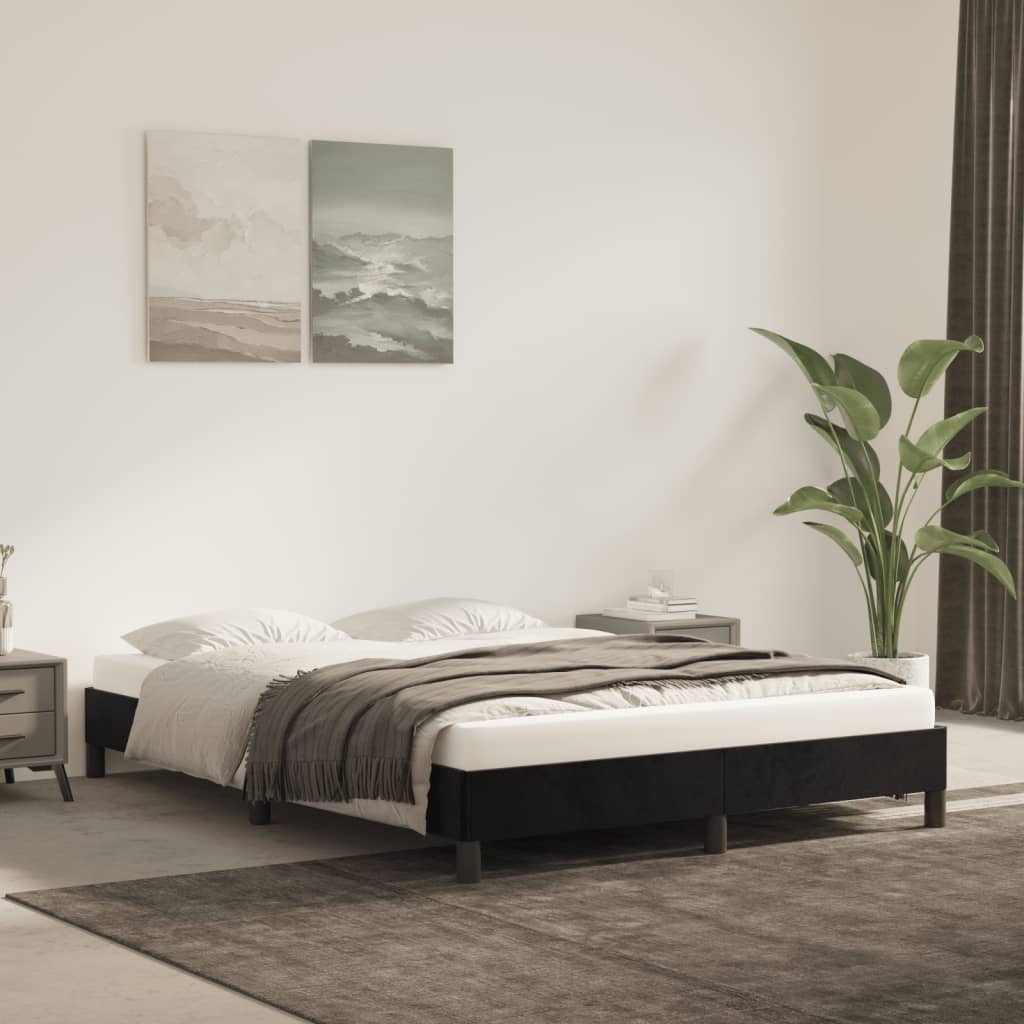 Bed Frame Without Mattress Black 140 X 200 Cm Velvet