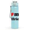 1PC I Love My Girlfriend Text 750ml Color Plastic Sports Water Bottle Leakproof Flip Straw Lid Suitable for Sports Office Home Use