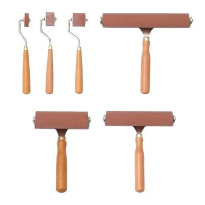 1/3 Stück Gummi-Brayer-Rollen zum Basteln, Gummirollen mit Holzgriff für den Hochdruck, Tapetenroller-Malwerkzeug