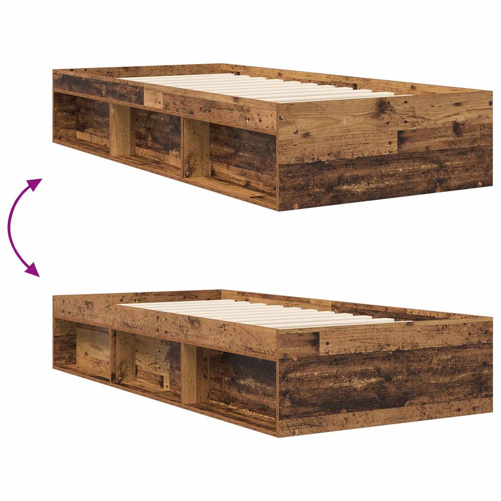 Bed Frame with Storage Reclaimed Wood 80 x 200 cm Engineered Wood