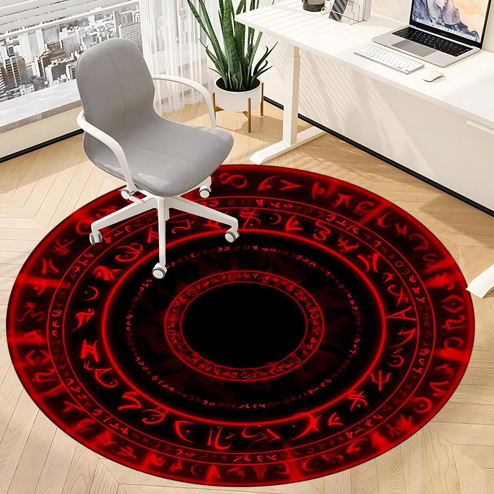 1PC Enchanted Circle Chair Carpet for Office, Indoor Non-Slip Washable Carpet, Soft Comfortable Mat For Office Room Yy250930294