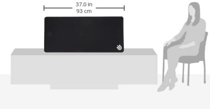 SteelSeries Gaming Mouse Extra Rubber 90cm x 40cm x QcK Heavy XXL 67500 Pad, Large, Thick, Non-Slip Base, Black, 0.4cm,