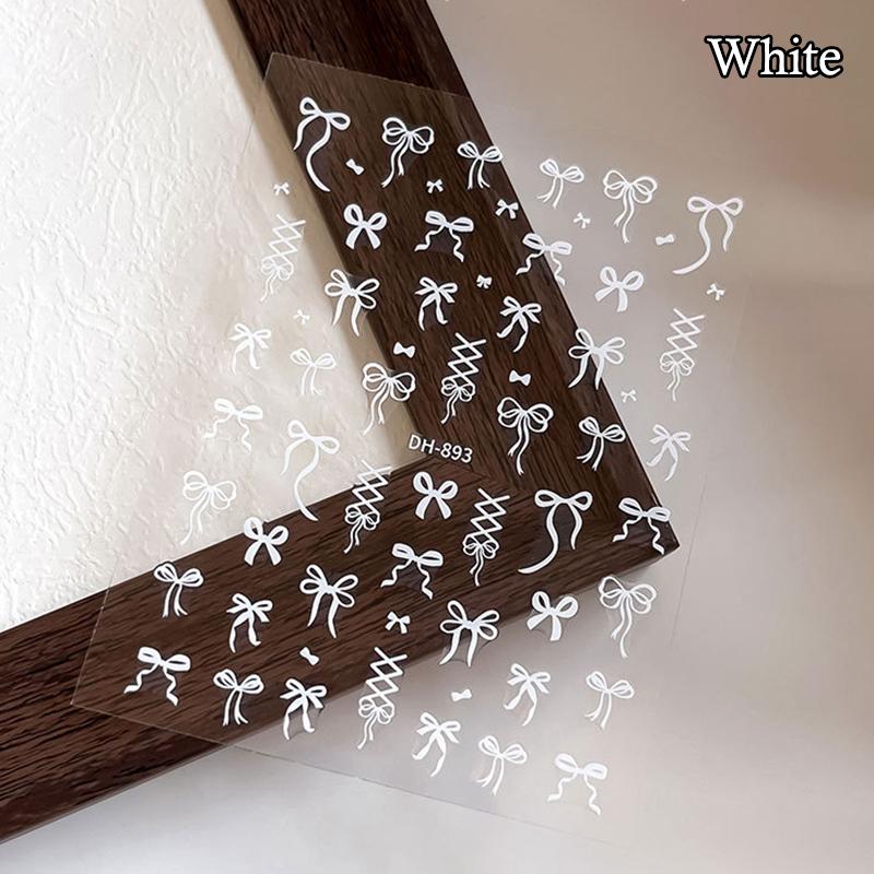

1 Sheet Bowknot&Ribbon Nail Stickers Kawaii Bow Tie Self-Adhesive Nail Art Decals Diy Manicure Decor Bowknots Sticker белый