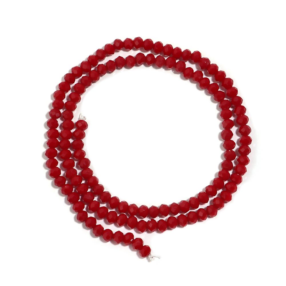 3 4 6 8mm Facetované Křišťálové Korálky Červené Rondelle Abakus Skleněné Volné Distanční Korálky Pro Výrobu Šperků DIY Náhrdelník Náramek Příslušenství