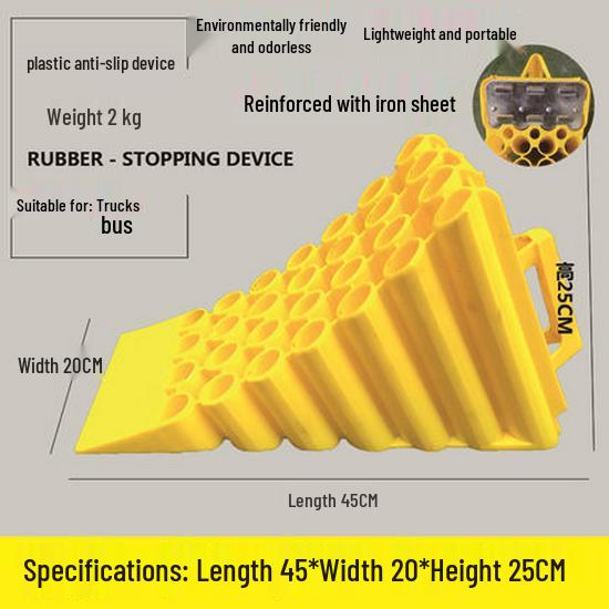 Rubber Anti-Slip Wheel Chocks - Portable Triangular Stoppers for Cars