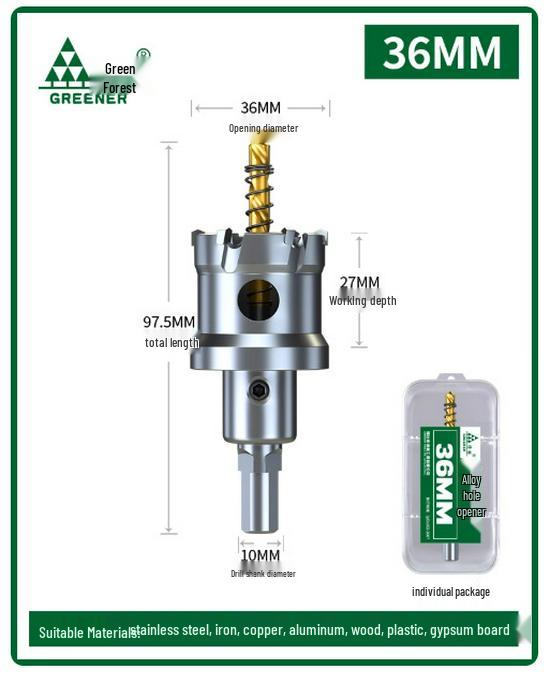 Versatile Metal Alloy Hole Opener for Wood, Aluminum, Steel Plates - High Speed Steel Drill Bit