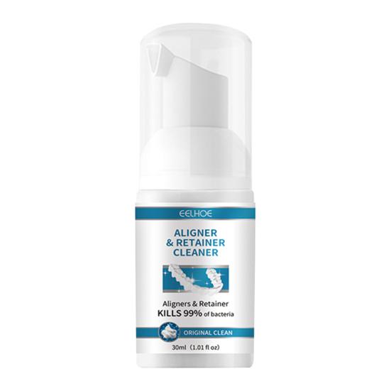 30ml Denture Cleaner Reduce Sensitive Dirt Strong Clean Power Fresh Breath Whitening Stain-removing Retainer Foam Cleanser for Home