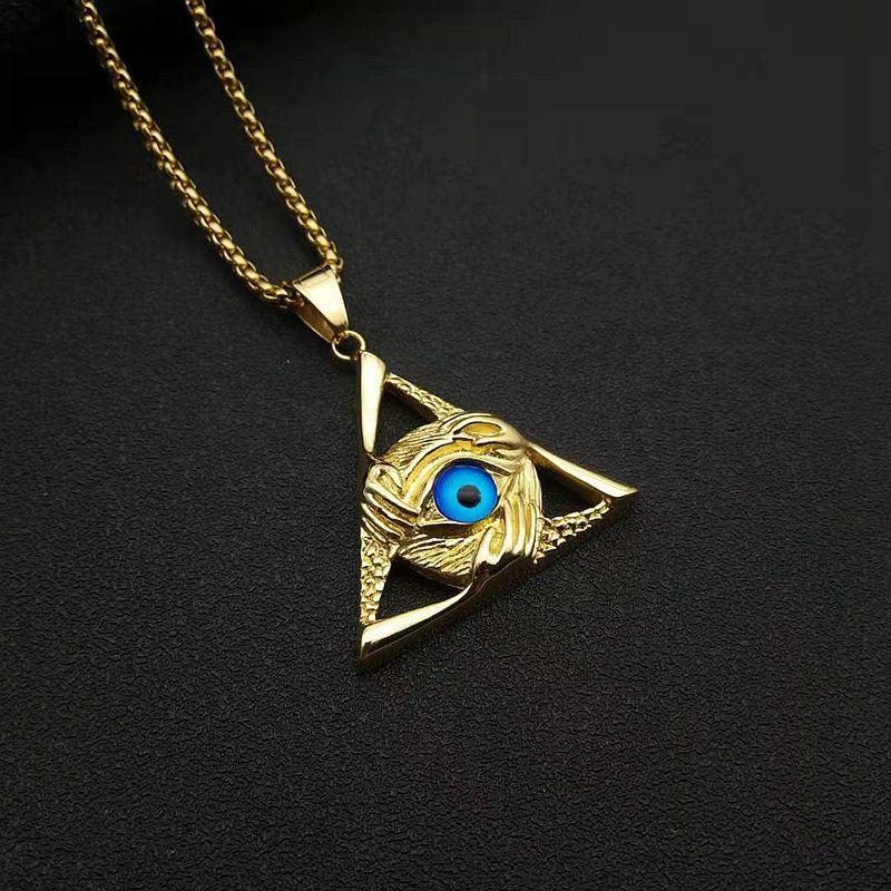 European and American Jewelry, Men s Necklace, Triangular Devil s Eye Pendant 2026. 60CM