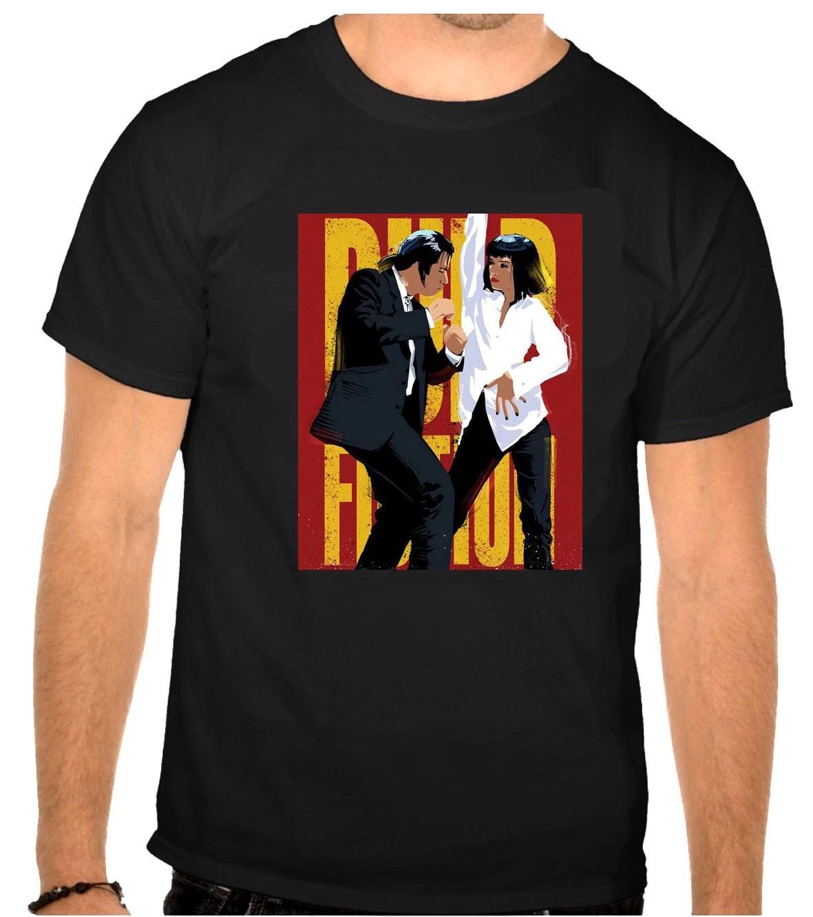Pulp Fiction Yolanda Tarantino Logo Black 100% Cotton T-shirt Mens Tees Top -1370- S