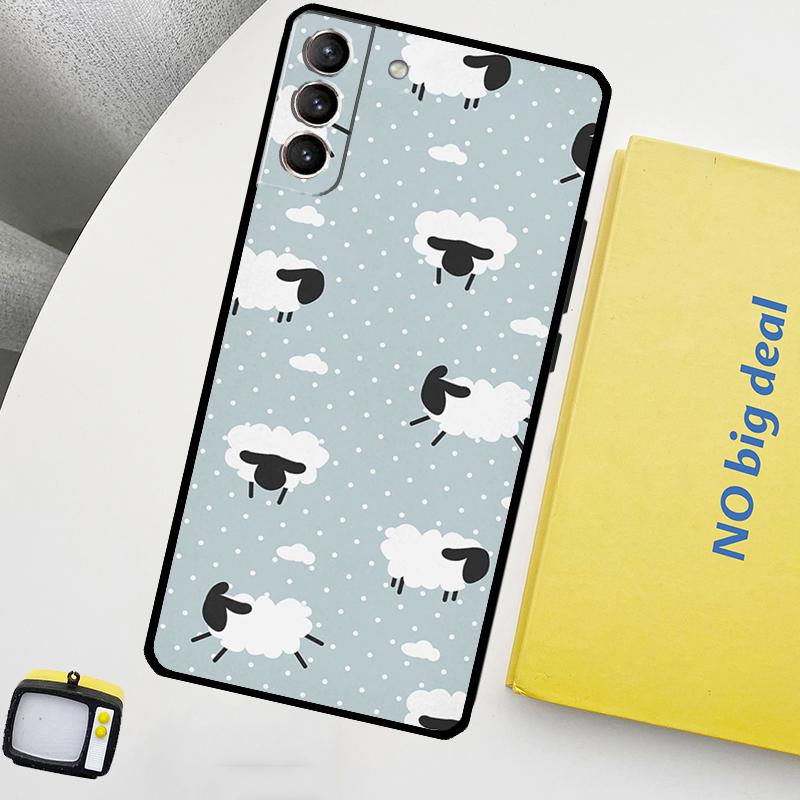 Cute Sheep Case For Samsung Galaxy S23 S22 Ultra S20 S21 FE S9 S10 Plus Note 10 20 Ultra Back Cover