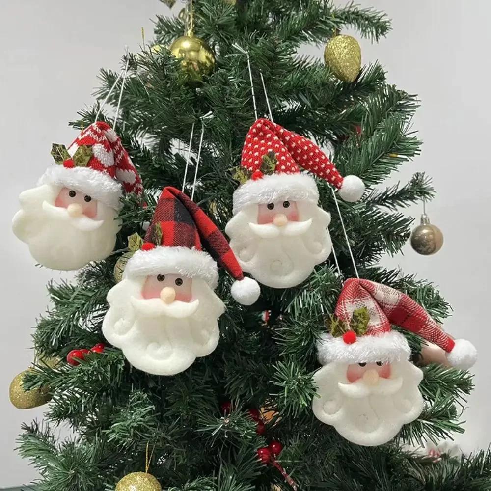 Christmas Fabric Knitted Santa Claus Doll Ornament Hanging Decor for Tree Home Fireplace Party Scene Decoration Arrangement