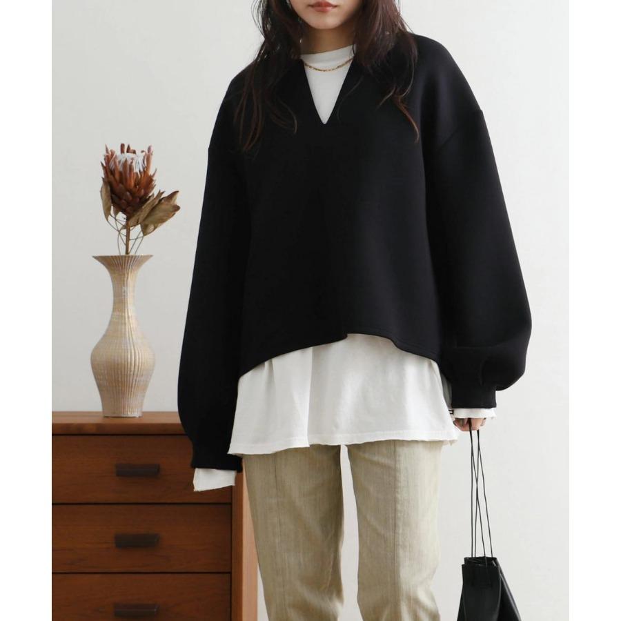 Dobrá látka Zimní mikiny Japonská Jednobarevná Volná Mikina s V-výstřihem a Lucernovými Dlouhými Rukávy pro Ženy