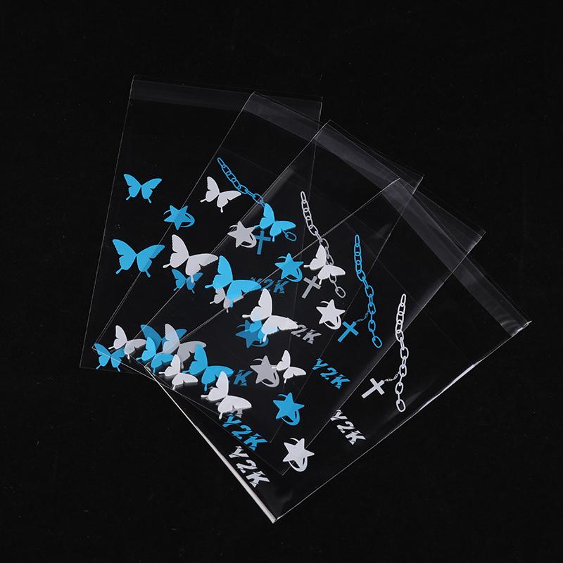 50Pcs Cute Transparent Self Adhesive Bag Hand Account Small Card Packaging Bag Jewelry Bracelet Small Item Gift Bag