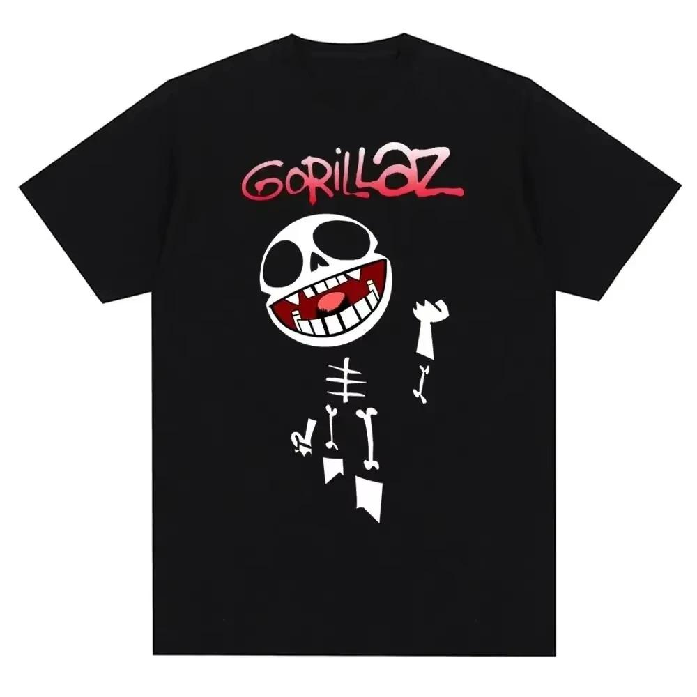 Gorillaz Hip Hop Pop Punk Rock Band Printed Cotton Mens TShirt 90s Casual Fashion Short Sleeve TShirt Unisex Tshirts