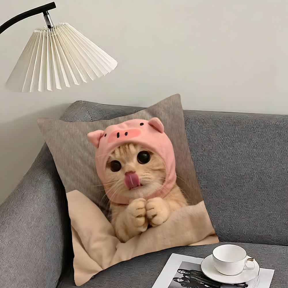 Cute Pet Animal Cushion Cover Reversible Plush Pillow Cover – For car, sofa, bedroom, perfect as a gift.