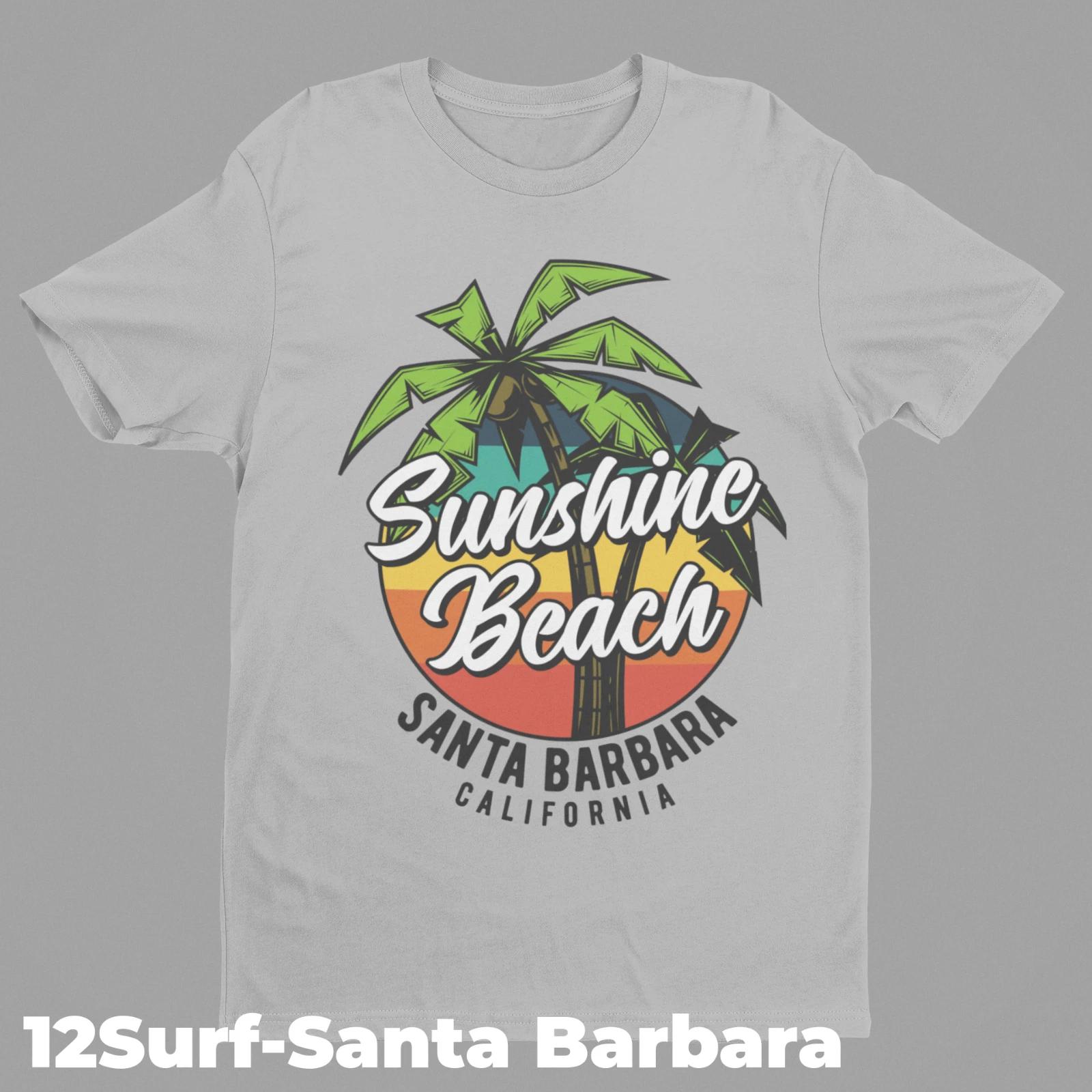 Surfing Retro T-Shirt Designs 12SURF-Santa Barbara, Beach wear, summer clothing 4XL