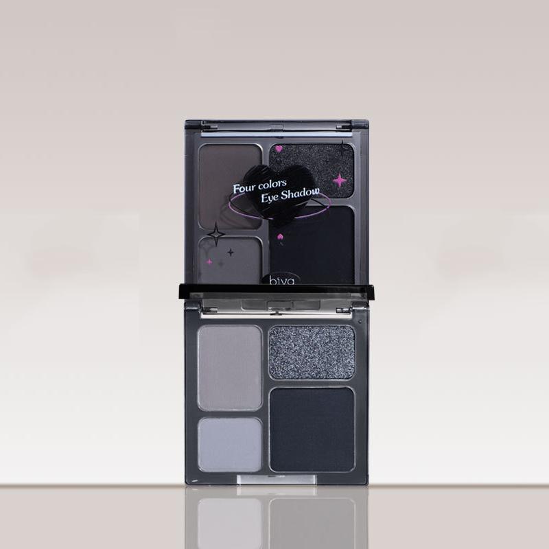 Palette de fards à paupières noirs, 4 couleurs, perles, mat, fines paillettes, Punk Goth, fard à paupières froid pour filles