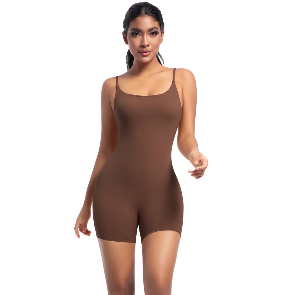 Auroth Backless Sports Jumpsuit Women Seamless One Piece Yoga Romper Workout Shorts Running Fitness Bodysuit