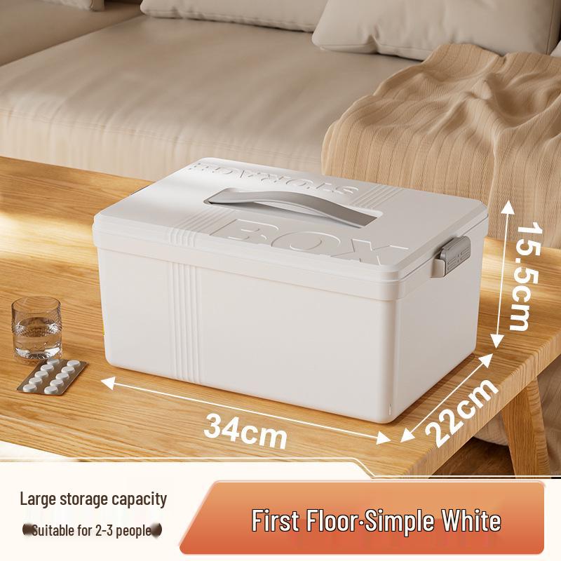 Portable Large-Capacity Multi-Layer Medical Storage Box for Family Use