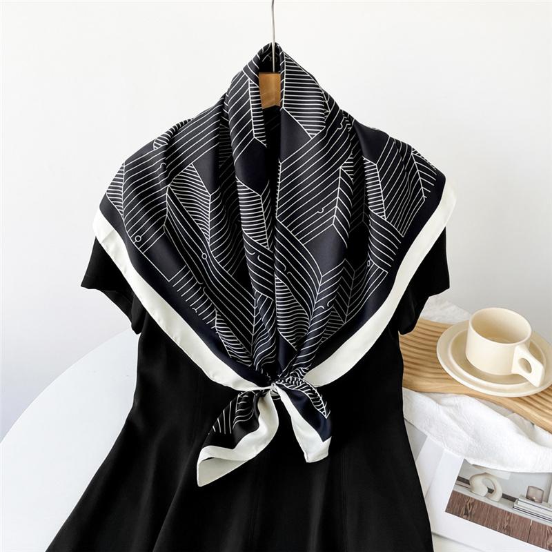 90*90cm Printed Flora Square Shawls Wrpas Scarves Ladies Kerchief Neckerchief Head Hijab Lady Headband Foulard